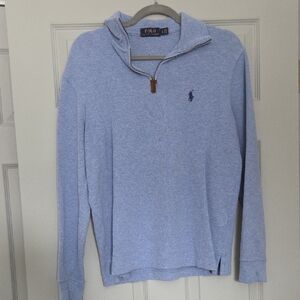 Polo by Ralph Lauren Men's Light Blue Zip-Up Sweater